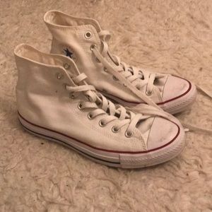 White hightop converse